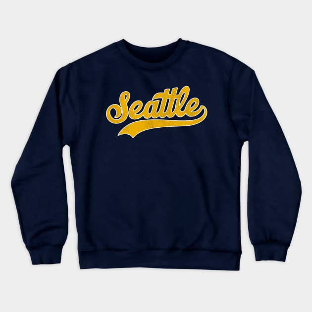 Seattle Sports Jersey Style Font Crewneck Sweatshirt by darklordpug